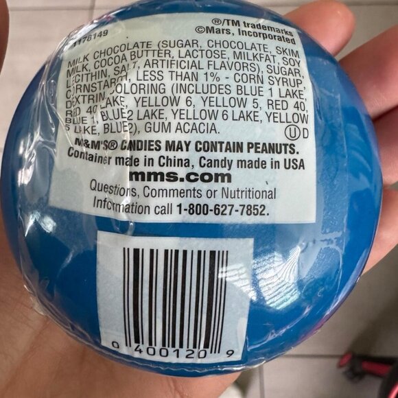 Vintage M&M’s Blue Round Tin Candy Ball – Y2K 90s Collectible – Sealed - Picture 2 of 3